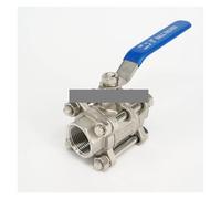 BYCIFRLG DN20 3/4" BSP Female Thread 304 Stainless Steel 3-Piece Type Ball Valve Oil Water air 229 PSI