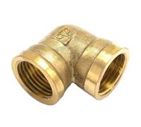 BYCIFRLG Female-Femal 1/8" 1/4" 3/8" 1/2" 3/4" 1" 1.2" 1.5" 2" BSPP Brass 90 Degree Elbow Round Pipe Fitting Connector (1-1/4")