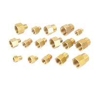 BYCIFRLG Female to Male 1/8" 1/4" 3/8" 1/2" NPT Reduce Brass Pipe Fitting for Pressure Gauge Gas Water(Type 9)