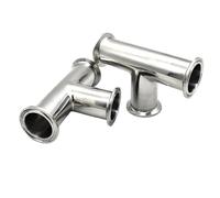 BYCIFRLG Ferrule 1.5” 2”OD50.5MM Fit Tri Clamp Stainless Steel SS304 3 Way Tee Pipe Fitting(38mm x Ferrule 50.5)