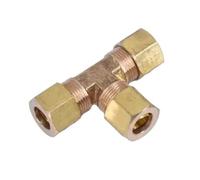 BYCIFRLG Fit 1/8" Tube Brass Tee 3 Ways Compression Union Fitting Water Gas Oil Connector
