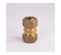 BYCIFRLG Fit 15mm Tube OD Brass Compression Union Fitting with Copper Ferrule Ring Water Gas Oil