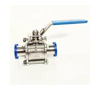 BYCIFRLG Fit 63mm Pipe OD x 2.5" Tri Clamp 3-Piece Ball Shut Off Valve SUS 304 Stainless Beer Brewing Home