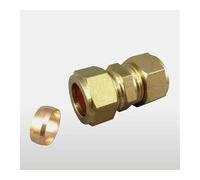 BYCIFRLG Fit 6mm Tube OD Brass Compression Union Fitting with Copper Ferrule Ring Water Gas Oil