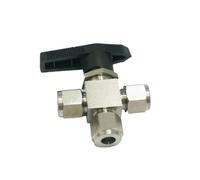 BYCIFRLG Fit for 1/4" O/D Tube 304 Stainless Steel Tee 3 Ways Compression Fitting Ball Valve 915 PSI PN 6.4