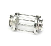 BYCIFRLG Fit Tube OD 51mm Tri Clamp 2" 304 Stainless Steel Fitting Flow Sight Glass for Homebrew