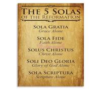 BYCIFRLG Five Solas Reformed Theology Canvas Print Soli Deo Gloria Christian Scripture Wall-Art for Living Room Church Study Decor(Framed,08x12inch(20x30cm))