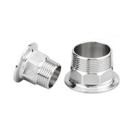BYCIFRLG Hex 1/4" 3/8" 1/2" 3/4" 1" 1-1/2" 2" BSPT Male x 0.5" 1.5" 2" Tri Clamp Connector Pipe Fitting 304 316L Stainless Steel(304 DN80 106,316)