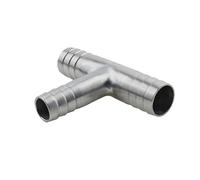 BYCIFRLG Hose Barb Reducer Tee 3 Ways Splitter 38-10-38mm 304 Stainless Steel Hosetail Connector Coupler Fitting
