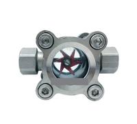 BYCIFRLG Indicateur de débit à fenêtre en Acier Inoxydable 304, 1/2" BSPT Femelle, avec Turbine, Eau et Huile