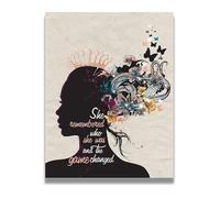 BYCIFRLG Inspirational Wall-Art for Women - She Remembered Who She Was and The Game Changed Quote Poster(Unframed,12x18inch(30x45cm))