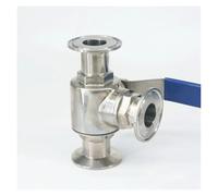 BYCIFRLG L-Port 1" 25mm 304 Stainless Steel 1.5" Tri Clamp 3 Way Ball Valve 50.5mm Ferrule O/D for Homebrew Diary Product