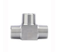 BYCIFRLG M14 M16 M20 1/2" 3/8" BSPP Female Thread Stainless Steel Tee Type 3 Way High Pressure Pipe Fitting Connector(Male Thread,NPT3I8)
