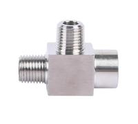BYCIFRLG M14 M16 M20 1/4" 1/8" BSPP Female Thread Stainless Steel Tee Type 3 Way High Pressure Pipe Fitting Connector(Female-Male-Male,NPT1I4)