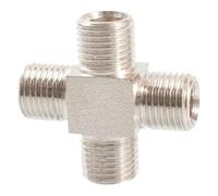 BYCIFRLG M14 Pitch 1mm Metric Male Corss 4 Ways Nickel Plated Brass Pipe Fitting Connector Coupler Water Gas Oil
