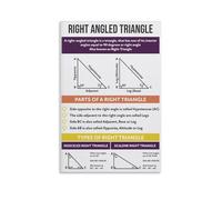 BYCIFRLG Mathematics Wall-Art, Right Triangle Geometry Poster, Gift for Math Student, Teacher, Science Enthusiast(Unframed,12x18inch(30x45cm))