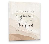 BYCIFRLG Office Decor As For Me And My House We Will Serve The Lord Wall-Art Modern Christian Bible Verse Joshua 24:15 Print for Home Bedroom Living Room(Framed,16x24inch(40x60cm))