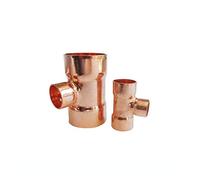 BYCIFRLG Pipe Fittings 32 35 42mm to 15 16 22 28 35mm Inner Diameter Reduction Tee 99.9% Copper End Feeding Solder 3 Methods for Plumbing Fittings for Air Conditioning (Color : 42mmx15mmx42mm)