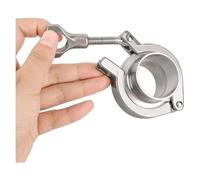 BYCIFRLG Pipe OD19-102mm Length 1.5"- 4" Weld Ferrule + Tri Clamp + PTFE Gasket 316 Stainless Steel Pipe Fitting Suit(125 * 90mm)