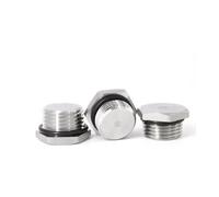 BYCIFRLG Raccord de Tuyau à tête hexagonale, Filetage mâle NPT 1/2" en Acier Inoxydable 304, Bague d'étanchéité, Embout à vis