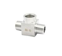 BYCIFRLG Raccord de Tuyau en Acier Inoxydable 304, 3 Voies, 1/4" NPT mâle-Femelle-mâle, Bloc séparateur
