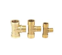 BYCIFRLG Raccord de Tuyau séparateur 3 Voies en Laiton, 1 pièce 1/8" BSPP Femelle-mâle-Femelle, for Eau, gaz, Huile