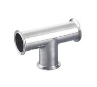 BYCIFRLG Raccord en T à 3 Voies en Acier Inoxydable SS316, diamètre extérieur 50,5 mm, 1,5" et 1-1/2", diamètre extérieur 38 mm, Compatible avec Collier de Serrage Tri Clamp 1,5".