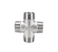 BYCIFRLG Raccords de tuyauterie externes à 4 Voies en Acier Inoxydable 304, 1 pièce, 3/4" BSP