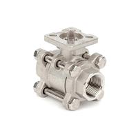 BYCIFRLG Robinet à Boisseau sphérique à 3 Sections, Filetage Femelle BSPT 1" en Acier Inoxydable 304, Plateforme Haute, Usage Moyen, Passage intégral