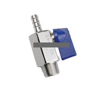 BYCIFRLG Robinet à Boisseau sphérique Bleu mâle BSP SS 304 1/8" à 10 mm, 2 Voies