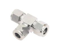 BYCIFRLG SS 304 Stainless Steel 3 4 6 8 10 12mm 1/8 1/4 3/8 1/2 Pipe OD Tee 3 Way Double Ferrule Tube Fittings T-Type Pipe Connector(22MM)