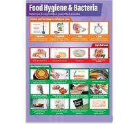 BYCIFRLG STEM, Food Bacteria & Hygiene Guidelines, Science Classroom Wall Chart(Framed,08x12inch(20x30cm))