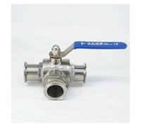 BYCIFRLG T-Port 1-1/2" 38mm 304 Stainless Steel 3 Way Ball Valve 1.5" Tri Clamp 50.5mm Ferrule O/D for Homebrew Diary Product