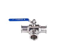 BYCIFRLG Vanne à Boisseau sphérique 3 Voies en L, 1-1/2" 38 mm, en Acier Inoxydable 304, avec Bride à Trois Brides de 1,5"