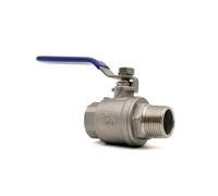 BYCIFRLG Vanne à Boisseau sphérique à Passage intégral 1/4" SS304, 2 pièces, BSPT Femelle x mâle, Interrupteur for Eau, gaz et Huile