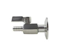 BYCIFRLG Vanne à Boisseau sphérique d'échantillonnage à Trois Pinces de 1,5" vers Tuyau de 10 mm, Sortie de réservoir en Acier Inoxydable SS304