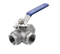 BYCIFRLG Vanne à Boisseau sphérique en Acier Inoxydable 1/2" BSP Femelle DN15 SS304 Type L