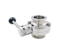 BYCIFRLG Vanne Papillon en Acier Inoxydable OD 57 mm, Triple Collier de Serrage 77,5 mm, for Brassage Artisanal et Produits laitiers