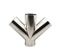 BYCIFRLG Welding OD19mm Grade Y-Type Oblique Four-Way Fork-Shaped Special-Shaped Pipe Fittings 304 Stainless Steel
