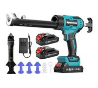 Bycpower Pistolet à cartouche sans fil compatible avec Makita LXT-18 V, batteries 2 x 2000 mAh, 6 vitesses, max. 1100 lb, lumière LED, pour cartouches de 300 ml