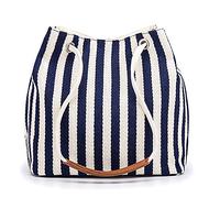 Bydenwely Sac fourre-tout d'été en toile pour femme - Petit et moyen - Sac de plage - Sac à bandoulière - Sac à main pour, bleu marine, Small