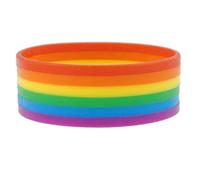Bydezcon Bracelet de sport unisexe LGBT Arc-en-ciel 6 couleurs Gay Lesbienne Pride Bracelet en caoutchouc de silicone pour fête