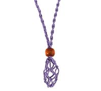 [Bydezcon] Collier rétro tissé en pierre naturelle avec pendentif de poche filet creux fait à la main pour homme et femme