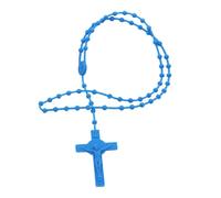 Bydezcon Colliers pour femme, chapelet lumineux et noctilucent, collier chapelet lumineux, catholicisme, bijoux religieux, bijoux de fête pour prière, Plastique
