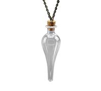 Bydezcon Colliers pour femme, collier vintage en verre magique avec potion en liège, amulettes en forme de goutte d'eau, chaîne de pull, bijoux Fshion pour filles, Verre