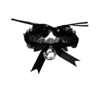 Bydezcon Colliers pour femme, ras du cou en dentelle avec clochette, mignon, gothique, amovible, bijoux réglables pour fête, blanc, Dentelle