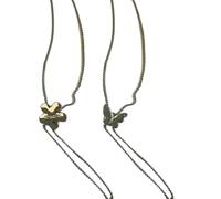 [Bydezcon] Lot de 2 colliers plastron multifonctionnels en forme de papillon confortables en alliage texturé cadeau pour les amateurs de mode