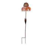 Bydezcon Mangeoire pour oiseaux en métal avec support - Chapeau de soleil orange - Mangeoire pour oiseaux debout pour l'extérieur - Inoxydable - Résistant aux intempéries - Décoration de jardin