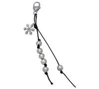 Bydezcon Pendentif flocon de neige unique Cordon noir Porte-clés Accessoires Sangle de téléphone portable Pendentif polyvalent pour téléphone portable pour femmes Sacs à dos