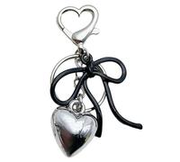 Bydezcon Porte-clés pour femme, accessoire chic en forme de cœur, pendentif en forme de cœur, ornement élégant, Noir